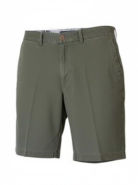 Tommy Bahama Men's 33 x 10 Chino Shorts Cotton Blend Olive Green Pockets Stretch
